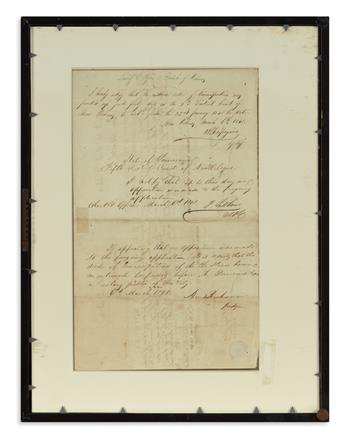 (SLAVERY AND ABOLITION.) Bilingual emancipation notice for a family of six posted in New Orleans.